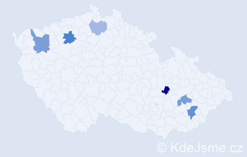 Příjmení: 'Rózsová', počet výskytů 11 v celé ČR