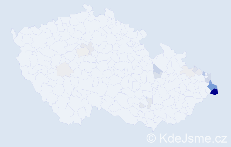 Příjmení: 'Wolny', počet výskytů 84 v celé ČR