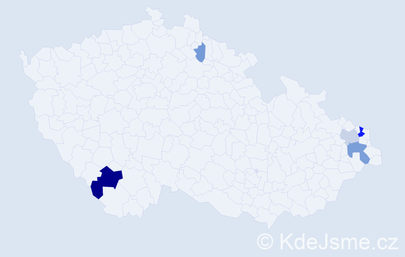 Příjmení: 'Kes', počet výskytů 14 v celé ČR