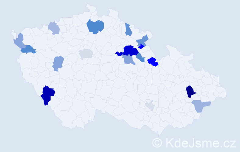 Příjmení: 'Burianec', počet výskytů 34 v celé ČR