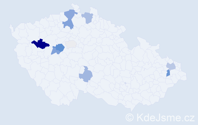 Příjmení: 'Vištejnová', počet výskytů 20 v celé ČR