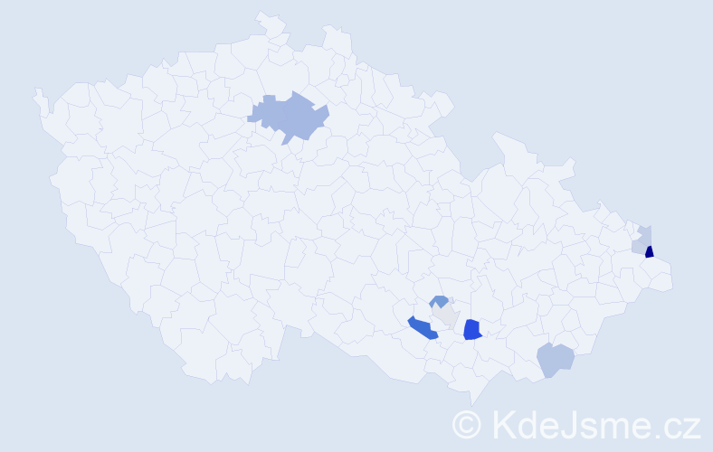 Příjmení: 'Lukšo', počet výskytů 16 v celé ČR