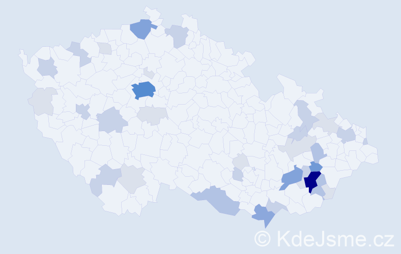 Příjmení: 'Huňa', počet výskytů 108 v celé ČR
