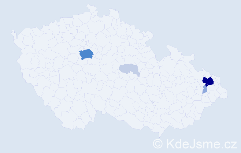 Příjmení: 'Chlopková', počet výskytů 19 v celé ČR