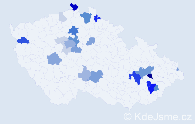 Příjmení: 'Turna', počet výskytů 75 v celé ČR