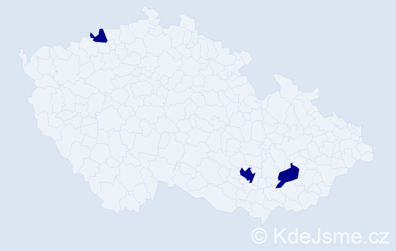 Příjmení: 'Prodanov', počet výskytů 3 v celé ČR