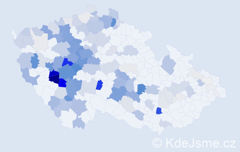 Příjmení: 'Vokurka', počet výskytů 594 v celé ČR