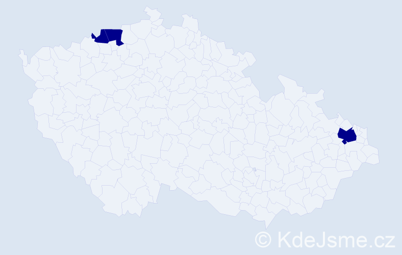 Příjmení: 'Hottová', počet výskytů 3 v celé ČR
