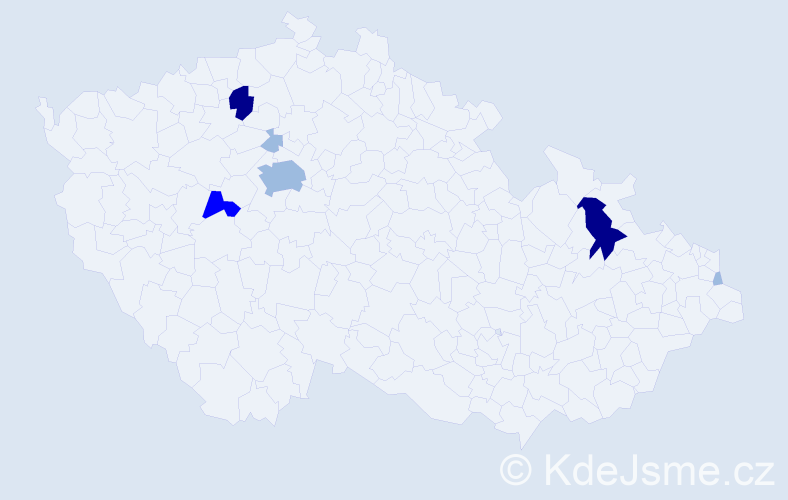 Příjmení: 'Kaduk', počet výskytů 14 v celé ČR