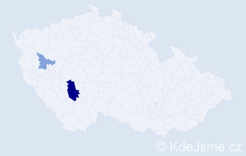 Příjmení: 'Chmulíková', počet výskytů 5 v celé ČR