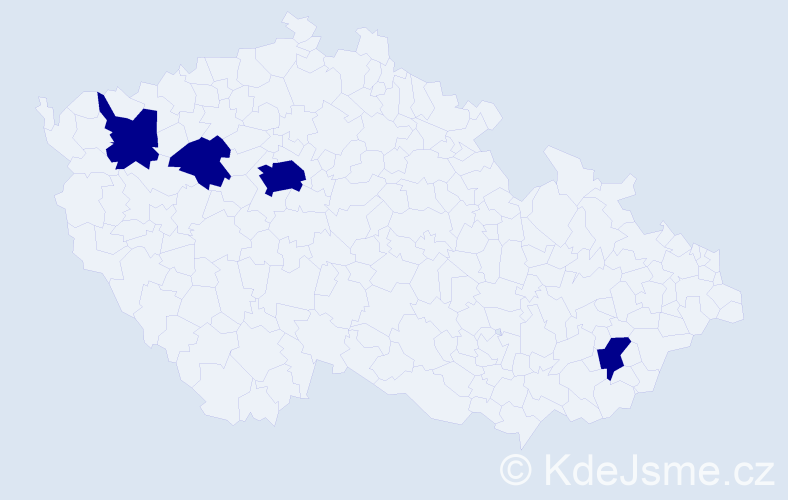 Příjmení: 'Begeniová', počet výskytů 4 v celé ČR