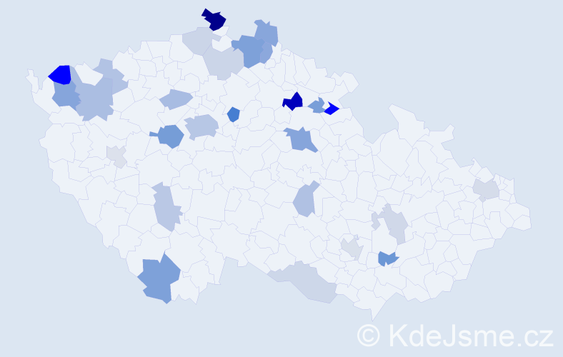 Příjmení: 'Singh', počet výskytů 66 v celé ČR