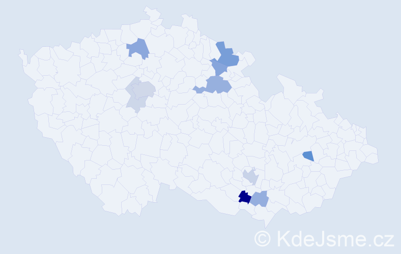 Příjmení: 'Knaifl', počet výskytů 24 v celé ČR