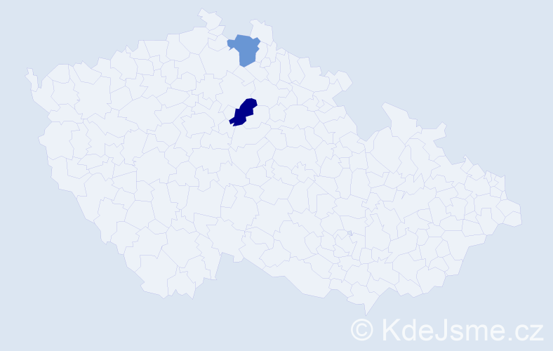 Příjmení: 'Pridená', počet výskytů 2 v celé ČR