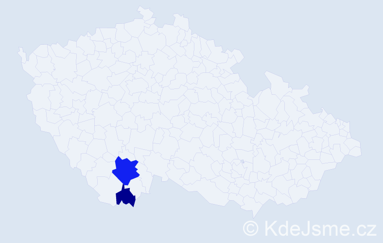 Příjmení: 'Kraman', počet výskytů 5 v celé ČR