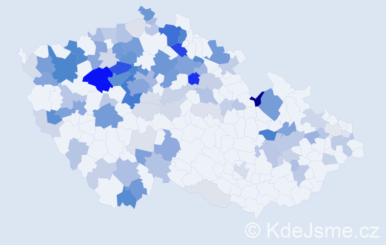 Příjmení: 'Millerová', počet výskytů 357 v celé ČR