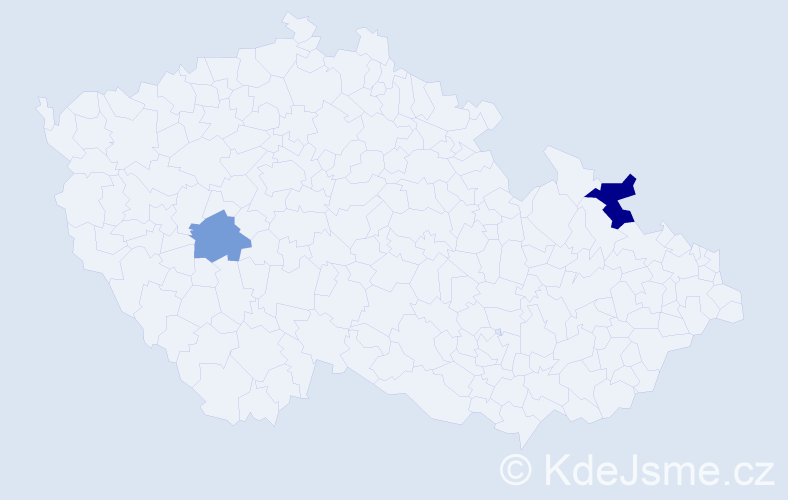 Příjmení: 'Merza', počet výskytů 3 v celé ČR