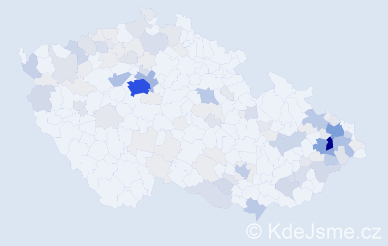 Příjmení: 'Hyklová', počet výskytů 412 v celé ČR