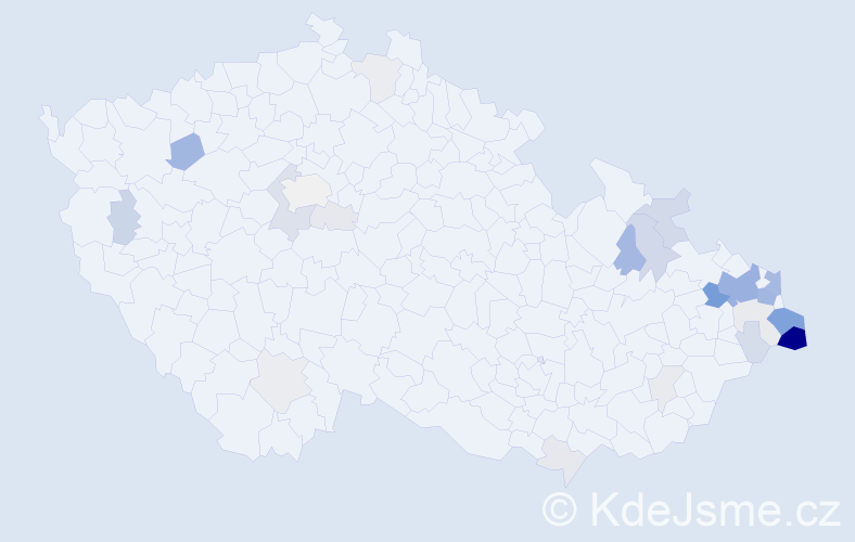 Příjmení: 'Bulava', počet výskytů 103 v celé ČR