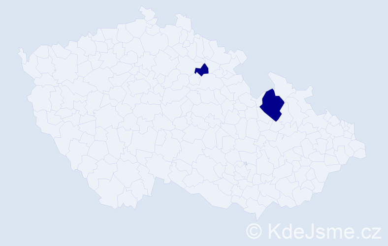 Příjmení: 'Krštenová', počet výskytů 2 v celé ČR