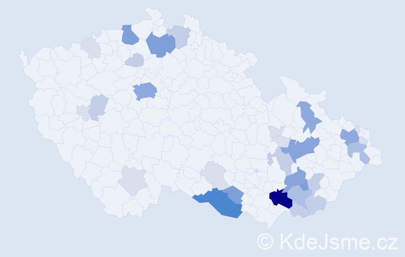 Příjmení: 'Jakša', počet výskytů 107 v celé ČR