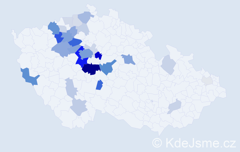 Příjmení: 'Šnajberková', počet výskytů 106 v celé ČR