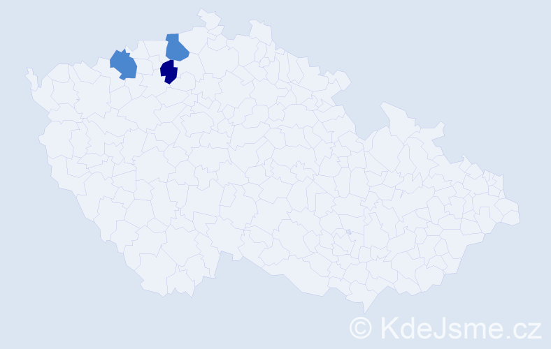 Příjmení: 'Dienstlová', počet výskytů 5 v celé ČR