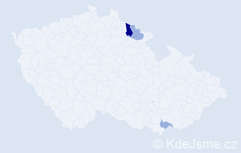 Příjmení: 'Slovenská', počet výskytů 9 v celé ČR