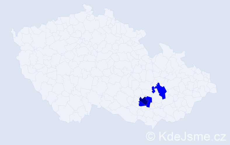 Příjmení: 'Britanová', počet výskytů 4 v celé ČR