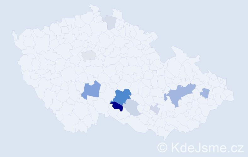 Příjmení: 'Bartů', počet výskytů 60 v celé ČR