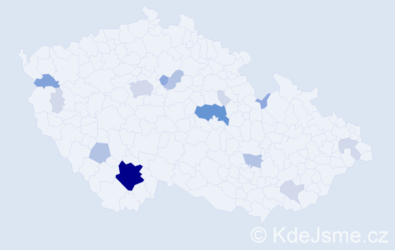 Příjmení: 'Červák', počet výskytů 43 v celé ČR