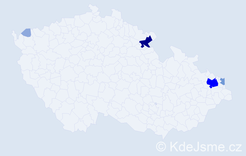 Příjmení: 'Trudičová', počet výskytů 13 v celé ČR