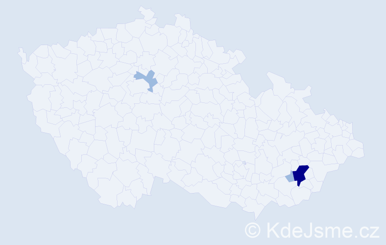 Příjmení: 'Czapák', počet výskytů 6 v celé ČR