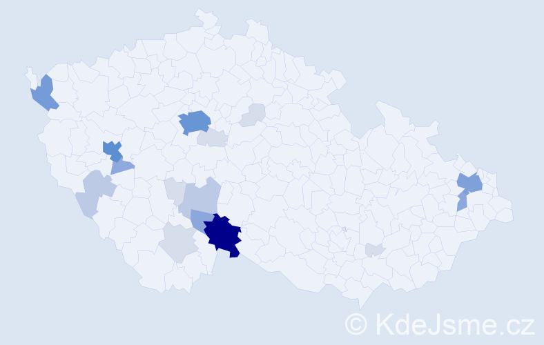 Příjmení: 'Trepková', počet výskytů 65 v celé ČR