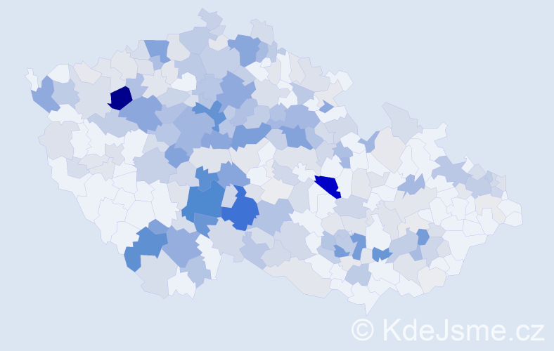 Příjmení: 'Kukla', počet výskytů 1145 v celé ČR