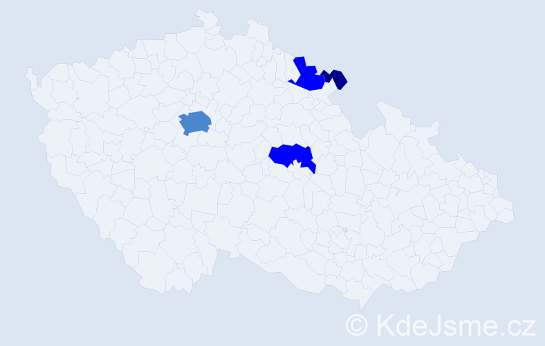 Příjmení: 'Dimter', počet výskytů 8 v celé ČR