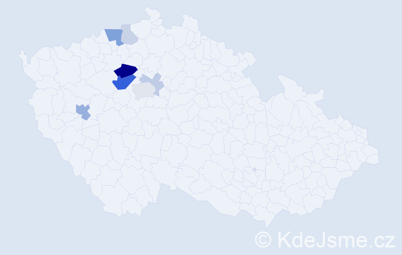 Příjmení: 'Kasner', počet výskytů 23 v celé ČR