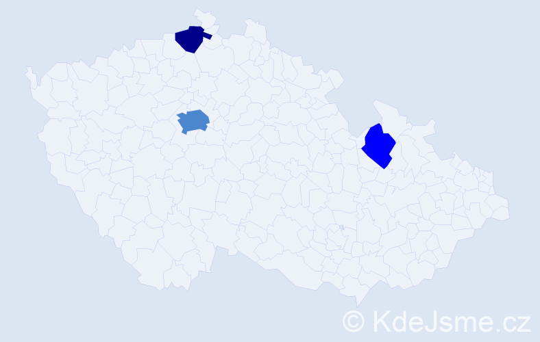 Příjmení: 'Tym', počet výskytů 6 v celé ČR