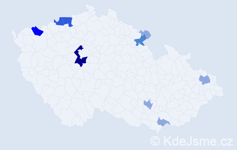 Příjmení: 'Šida', počet výskytů 21 v celé ČR