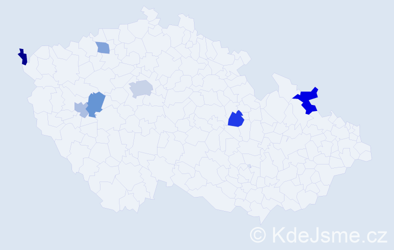 Příjmení: 'Abramovič', počet výskytů 10 v celé ČR