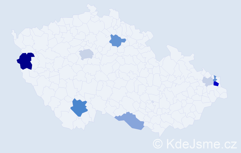 Příjmení: 'Drbúlová', počet výskytů 16 v celé ČR