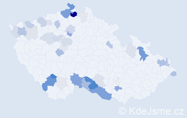 Příjmení: 'Liščák', počet výskytů 102 v celé ČR