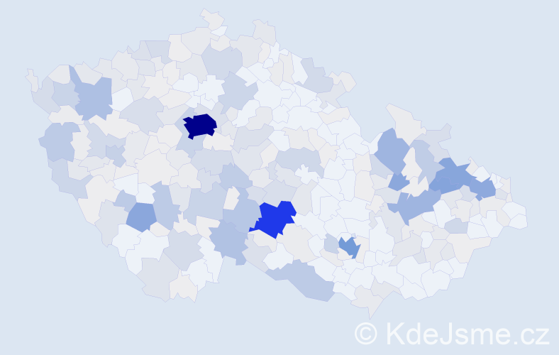 Příjmení: 'Dubová', počet výskytů 1220 v celé ČR