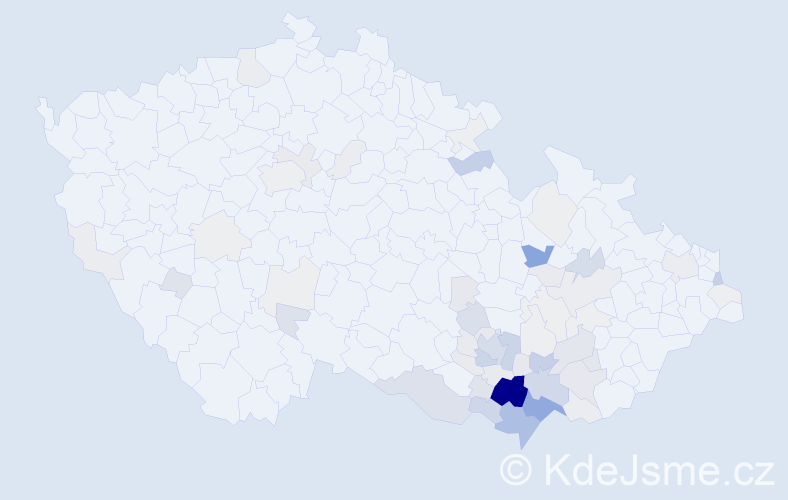 Příjmení: 'Mikulica', počet výskytů 259 v celé ČR
