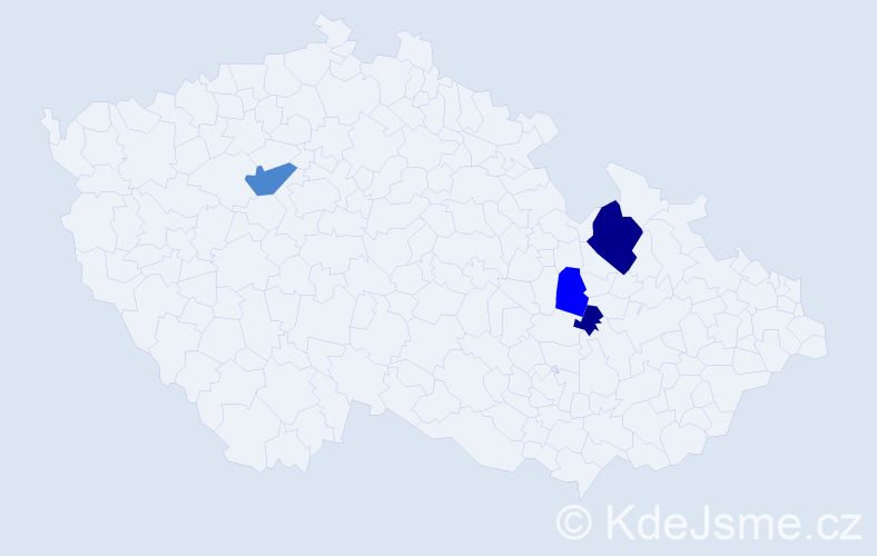 Příjmení: 'Felnerová', počet výskytů 9 v celé ČR