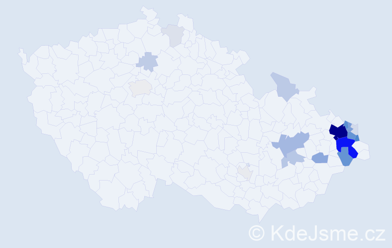 Příjmení: 'Vozňáková', počet výskytů 94 v celé ČR
