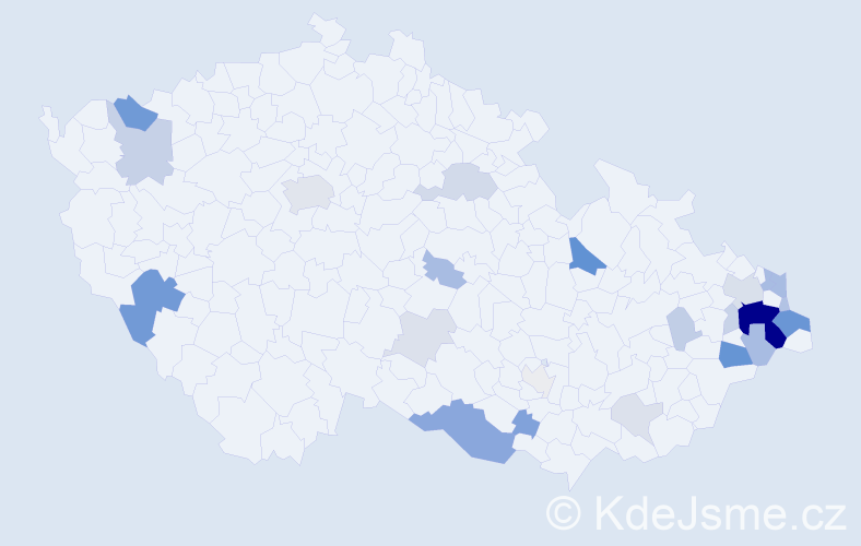 Příjmení: 'Paško', počet výskytů 80 v celé ČR