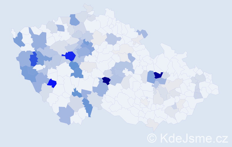 Příjmení: 'Krbec', počet výskytů 444 v celé ČR