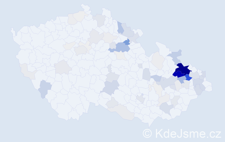Příjmení: 'Binar', počet výskytů 345 v celé ČR