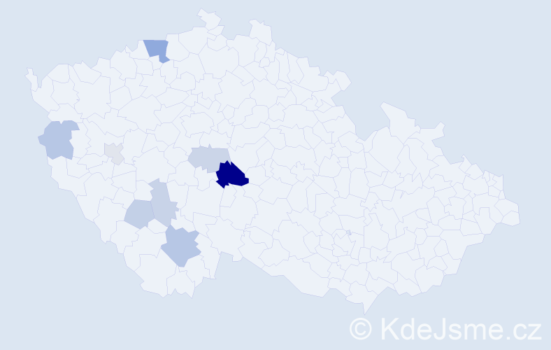 Příjmení: 'Hulmák', počet výskytů 18 v celé ČR